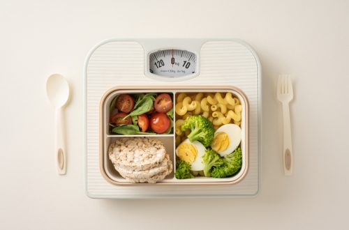 Image of a compartmentalized meal with